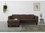 Ecksofa SIT & MORE "Belluci L-Form", braun (dunkelbraun), B:247cm H:85cm T:170cm, Sofas, Ecksofa, inklusive Federkern, wahlweise mit Bettfunktion und Bettkasten
