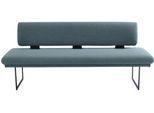 Polsterbank K+W KOMFORT & WOHNEN "Longbeach", blau (petrol), B:204cm H:89cm T:71cm, Sitzbänke, Polsterbank, mit Metallkufen in schwarz Struktur, in der Breite 204cm oder 224cm