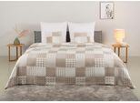Tagesdecke OTTO HOME "Gretje gesteppte Tagesdecke für Kinder, Tagesdecke im Patchwork-Design", beige, B:250cm L:240cm, Baumwolle, Polyester, Tagesdecken, Tagesdecke