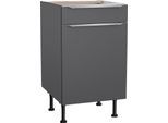 Unterschrank KOCHSTATION "KS-Aken", grau (anthrazit), B:50cm H:87cm T:58,4cm, Schränke, Unterschrank