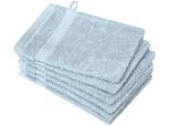 Waschhandschuh DYCKHOFF "Planet", blau (bleu), B:16cm L:21cm, Walkfrottier, Waschlappen, Waschhandschuh, 450 g/m², aus reiner Baumwolle, trocknergeeignet