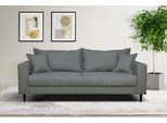 3-Sitzer HOME AFFAIRE "VEYRAS, hoher Sitzkomfort, Maße B/T/H: 212/84/76 cm", grau, B:212cm H:76cm T:84cm, 100% Polyester, Sofas, 3-Sitzer, mit Wellenunterfederung, incl. Rückenkissen und Zierkissen