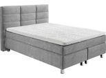 Boxspringbett, grau, B:155cm L:210cm, Bezug: 100% Polyester;Polsterung: 100% Polyester, WESTFALIA SCHLAFKOMFORT, Komplettbetten, Boxspringbett, wahlweise mit Kaltschaum-Topper