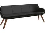 Essbank MUSTERRING "Tavia", schwarz (schwarz, wild, nussbaum), B:200cm H:87cm T:66cm, Sitzbänke, Essbank, Stativgestell Wildnussbaum massiv geölt, Breite 180, 200 oder 220 cm