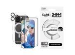 CARE BY PANZERGLASS Displayschutzglas "3-in-1 Protection, Ceramic Glass, Kickstand Case, Lens Cover", schwarz (transparent, silber, schwarz), B:11cm H:2,6cm T:19,6mm, Displayfolien, Displayschutzfolie, Schutzfolie, Bildschirmschutz, kratz- & stoßfest, Displayschutzglas