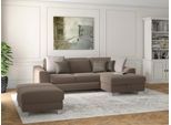 Ecksofa SIT & MORE "Dundee L-Form", grau (taupe), B:264cm H:86cm T:175cm, Sofas, Ecksofa, mit Federkern und Edelstahlfüßen, wahlweise mit Kopfteilverstellung