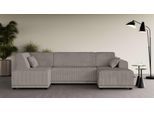 Wohnlandschaft HOME AFFAIRE "TAMMO", grau (taupe), B:296cm H:80cm T:162cm, 100% Polyester, Sofas, Wohnlandschaft, U-Form