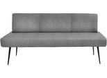 Polsterbank K+W KOMFORT & WOHNEN "Giacomo I", grau (lightgrau, schwarz), B:177cm H:87cm T:62cm, Sitzbänke, Polsterbank, Metallfüsse in schwarz, wahlweise in der Breite 200cm oder 177cm