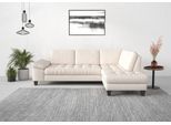 Ecksofa SIT & MORE "Westham L-Form", beige (creme), B:261cm H:88cm T:179cm, 100% Polyester, Sofas, Ecksofa, mit Ottomane, mit oder ohne Bettfunktion, Bettkasten, Verstellung