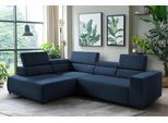Ecksofa EXXPO - SOFA FASHION "VITTORIO mit Komfortfunktionen, bequem und modern, Cord, L-Form", blau, B:308cm H:73cm T:203cm, Sofas, Ecksofa, inkl. Kopfteil- und Sitztiefenverstellung, wahlweise mit Bettfunktion