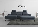 Ecksofa SIT & MORE "Cinturo L-Form", blau (dunkelblau), B:283cm H:91cm T:175cm, Sofas, Ecksofa, inklusive Sitztiefenverstellung und Federkern, Sitzhöhe 48 cm