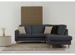 Ecksofa OTTO HOME "Tvinno", grau (anthrazit), B:230cm H:87cm T:218cm, 100% polyester, Sofas, Ecksofa, im skandinavischen Stil, L-Form, mit Massivholzfüßen, Breite 230 cm