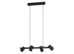 EGLO Hängeleuchte "GATUELA 1 Pendellampe, Stahl, IP20, E14, Esszimmerlampe, Modern, Lampe", schwarz, 4, H: 110cm, 1 Stk., Leuchten, Pendelleuchte mit 4 Spots, Metall in Schwarz, Esszimmerlampe, E27, Hängeleuchte