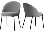 Esszimmerstuhl "Isalie", grau, B:52cm H:81cm T:60cm, Polyester, LEGER HOME BY LENA GERCKE, Stühle, Esszimmerstuhl, mit pflegeleichtem Webstoff, Metallgestell, Sitztiefe 47 cm