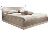 Bett, beige (weiß, neutral), B:170cm L:210cm, Bezug 100% Polyester/ Absetzung Kunstleder 100% PU- pflegeleicht, Polsterung: Polsterwatte, Material Gestell: gepolsterter Holzwerkstoff, WESTFALIA SCHLAFKOMFORT, Betten, Bett