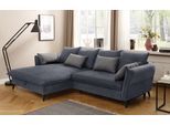 Ecksofa HOME AFFAIRE "Tirano, moderne Optik, komfortabel, Breite 274cm,L-Form", grau (anthrazit), B:274cm H:88cm T:170cm, Sofas, Ecksofa, wahlweise mit Bettfunktion und Bettkasten