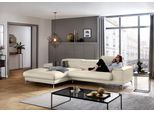 Ecksofa W.SCHILLIG "piedroo, Designsofa mit tollem Sitzkomfort, bequem und elegant, L-Form", grau (eisgrau z59), B:303cm H:70cm T:193cm, Longlife Xtra-Leder Z59: Glattleder mit modischer Prägung. Hautstärke 0, 9 - 1, 1 mm, Sofas, Ecksofa, Kopfteilverstellung, wahlweise mit Sitztiefenverstellung, Breite 303cm