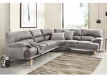 Polsterecke TRENDMANUFAKTUR "Cecilia, italienisches Designsprache, modern und komfortabel, L-Form", silber, B:280cm H:87cm T:240cm, Sofas, Polsterecke, toller Sitzkomfort und bequeme Armlehnen