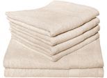 Handtuch Set DYCKHOFF "Planet", beige (sand), 6 Stk., Frottier, Frottier, Obermaterial: 100% Baumwolle, Handtuch-Sets, Handtuch Set, 4 Handtücher (50x100cm), 2 Duschtücher (70x140cm)
