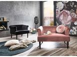 1,5-Sitzer "Charlie", rosa (rosé), B:119cm H:72cm T:70cm, 100% Polyester, ATLANTIC HOME COLLECTION, Sofas, 1 5-Sitzer, XXL-Sessel mit Samtveloursbezug, mit Wellenunterfederung