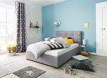 Polsterbett HOME AFFAIRE "Endres", grau (hellgrau), B:133cm L:210cm, imgrägnierte Struktur (100% Polyester), Betten, Polsterbett, mit Bettkasten, wahlweise ohne Matratze/Lattenrost oder incl. Matratze