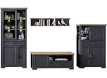 Wohnwand INNOSTYLE "Jasmin", grau (graphitfarben, eichefarben), Holzwerkstoff graphitfarben (Korpus)/ MDF graphitfarben (Front)/MDF eichefarben (Absetzung), Holzwerkstoff, MDF, Kastenmöbel-Sets, Wohnwand, inkl. LED-Beleuchtung, mit Soft-Close-Funktion