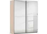 Schwebetürenschrank RAUCH "Kleiderschrank Schrank Garderobe Schlafzimmerschrank SCALE-DUO", braun (fango), B:181cm H:223cm T:68cm, Holzwerkstoff, Schränke, Schwebetürenschrank, edle zweigeteilte Türen Spiegelfront und 3 Zierleisten MADE IN GERMANY