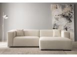 Ecksofa HOME AFFAIRE "BAKELS, L-Form in Cord oder Boucle-Stoff, moderne Couch", beige (hellbeige), B:267cm H:66cm T:163cm, Sofas, Ecksofa, wahlweise Recamiere rechts/links, bequemer Sitzkomfort