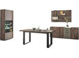 Esszimmer-Set HOME AFFAIRE "LARGO", braun (thermo oak dekor), B:300cm H:200cm T:45cm, Kastenmöbel-Sets, Esszimmer-Set