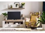Lowboard HOME AFFAIRE "Kent TV-Lowboard", braun (weiß eiche), B:151,5cm H:49,5cm T:43,5cm, Holzwerkstoff, Sideboards, Lowboard, TV-Kommode, Breite 151,5 cm