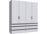 Falttürenschrank WIMEX "Oxford by fresh to go, in der Breite 200cm, in 2 Höhen erhältlich", weiß, Schränke, Kinder, Weiß, B/H/T: 200cm x 216cm x 58cm, Schubladen: 6 Stk. Türen: 4 Stk. ohne Spiegel, Holzwerkstoff, Falttürenschrank, mit hochwertigen Falttüren für den perfekten Überblick, B:200cm H:216cm T:58cm