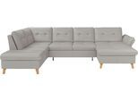 Wohnlandschaft SIT & MORE "Göteborg", grau (light grau), B:327cm H:90cm T:226cm, Sofas, Wohnlandschaft, inkl. Sitztiefenverstellung, wahlweise mit Bettfunktion & Bettkasten