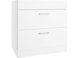 Kochfeldumbauschrank KOCHSTATION "KS-Milan", weiß, B:80cm H:82cm T:60cm, Holzwerkstoff, Schränke, Kochfeldumbauschrank, Kochfeldumbau 80 cm, matte oder hochglänzende Fronten