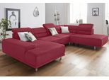 Wohnlandschaft SIT & MORE "Mariola U-Form", rot (bordeaux), B:332cm H:93cm T:111cm, Luxus-Microfaser (100% Polyester);Struktur (100% Polyester);Luxus-Microfaser ALTARA NUBUCK (100% Polyester), Sofas, Wohnlandschaft, mit Federkern, inklusive Kopfteil- und Sitztiefenverstellung