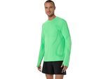 Laufshirt ASICS "ROAD SEAMLESS LS TOP", Herren, Gr. S, vital grün, illuminate grün, Obermaterial: 65% Polyamid, 35% Polyester, normal, Rundhals, Shirts Laufshirt