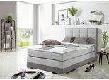 Boxspringbett HOME AFFAIRE, grau (hellgrau), B:133cm L:210cm, Komplettbetten, Boxspringbett, inklusive Topper und Wendekissen