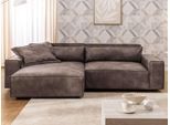 Ecksofa OTTO HOME "KINLEE Design-Sofa mit Recamiere rechts/links, Maße B/T/H 251/144/70cm", beige, B:251cm H:70cm T:144,5cm, 100% Polyester, Sofas, Ecksofa, L-Form mit Wellenunterfederung, ohne Bettfunktion, modern und beguem