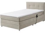 Boxspringbett ED EXCITING DESIGN "Toulouse B", beige, B:122cm L:210cm, 100% Polyester, Komplettbetten, Boxspringbett, inkl. Motor