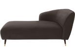 Recamiere HOME AFFAIRE "Oradea", braun, B:160cm H:78cm T:91cm, Samtoptik (100% Polyester), Sofas, Recamiere, mit eleganter Steppung auf Rückseite der Rückenlehne