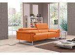 2,5-Sitzer EGOITALIANO "Malika, Designsofa mit hohem Sitzkomfort, edel und bequem", orange, B:216cm H:94cm T:107cm, Leder »BULL« (echtes Rindsleder). Geschliffenes, pigmentiertes und behandeltes Rindsleder mit einer Dicke von 1, 3-1, 5 mm. Dieses Leder zeigt eine ziemlich weiche Hand mit einem halb undurchsichtigen Aussehen. Es handelt sich um ein geschütztes Leder. Eine leichte Deckschicht schütz