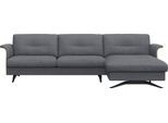Ecksofa FLEXLUX "Glow, super bequem durch hochwertigem Sitzaufbau mit Federkern, L-Form", blau (navy blau), B:273cm H:81cm T:158cm, 62% Polyester/17%Baumwolle/14%Viscose/7%Leinen, Sofas, Ecksofa, Modernes skandinavisches Design
