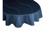 Tischdecke WIRTH "LUPARA" Gr. 1, blau, B:130cm L:190cm, Baumwolle, Polyester, Tischdecken, Tischdecke, oval