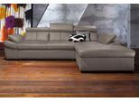 Ecksofa EXXPO - SOFA FASHION "Salerno, Funktionssofa, Breite 280cm, hoher Sitzkomfort, L-Form", grau (delfin), B:280cm H:77cm T:170cm, Microfaser-Primabelle (100% Polyester);NaturLEDER;Kunstleder;Lederfaserstoff;Luxus-Microfaser Lederoptik, Sofas, Ecksofa, inkl. Kopf- und Armteilverstellung, wahlweise mit Bettfunktion