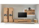 Wohnwand HOME AFFAIRE "City/Giron, moderne Anbauwand, Komplettset in vielen Farben verfügbar", braun (eiche evoke), B:400cm H:197cm T:45cm, Holzwerkstoff, Kastenmöbel-Sets, Wohnwand, enthält zwei Vitrinen, ein Lowboard & ein Wandboard