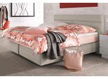 Boxspringbett, beige, B:175cm L:212cm, Bezug Kaltschaum-Topper: 100% Polyester, beidseitig mit Klimafaser versteppt. Abnehmbar und bei 40 C waschbar.;Bezug Kopfteil und seitliche Unterboxen: feiner Strukturstoff aus 77% Polyester, 23% Viskose.;Bezug Obermatratze: 100% Polyester, WESTFALIA SCHLAFKOMFORT, Komplettbetten, Boxspringbett