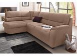 Ecksofa SIT & MORE "Pandora L-Form", braun, B:251cm H:91cm T:176cm, Luxus-Microfaser ALTARA NUBUCK (100% Polyester);Luxus-Microfaser ALTARA NUBUCK (100% Polyester);Luxus-Microfaser (100% Polyester), Sofas, Ecksofa, wahlweise mit Bettfunktion und Bettkasten
