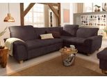 Ecksofa HOME AFFAIRE "Lyla fester Sitzkomfort, bequeme Armlehnen, Breite 275cm, L-Form", braun, B:275cm H:81cm T:214cm, Luxus-Microfaser Lederoptik (100% Polyester);Microfaser PRIMABELLE (100% Polyester);Feinstruktur weich (100% Polyester), Sofas, Ecksofa, wahlweise mit Rückenfunktion und Bettfunktion