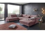 Wohnlandschaft SIT & MORE "Percy U-Form", lila (flieder), B:343cm H:80cm T:235cm, Sofas, Wohnlandschaft, 15 cm Fußhöhe, Sitztiefenverstellung, wahlweise in 2 Fußfarben