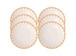 Speiseteller VILLEROY & BOCH "Speiseteller Fleur Couleur ø 26,6 cm 6er Set", gelb (soleil), L:26,6cm, Speiseteller, Speiseteller