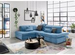 Ecksofa "SO 4100 mit komfortablen Federkern und Kopfteilverstellung", blau (hellblau 1695), B:291cm H:80cm T:226cm, SET ONE BY MUSTERRING, Sofas, Ecksofa, wahlweise mit Bettfunktion und Sitztiefenverstellung, L-Form